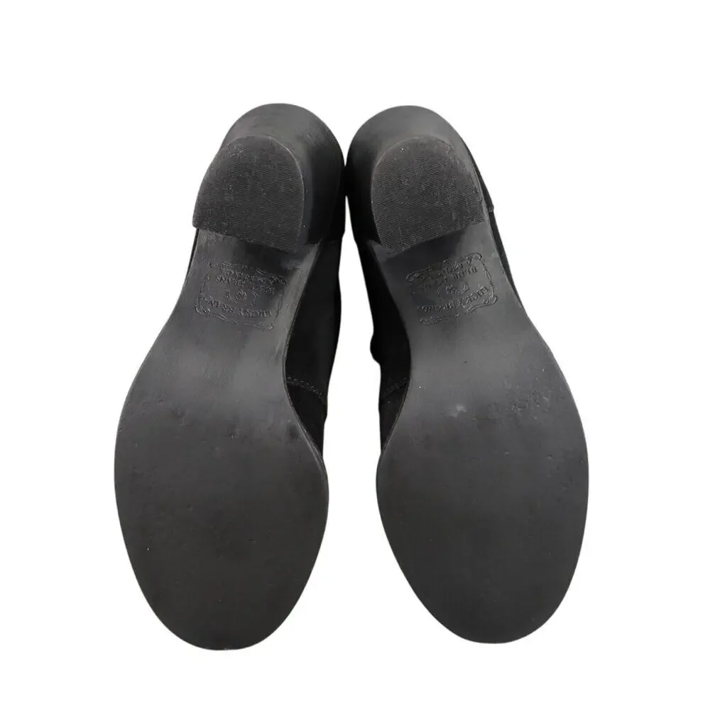 Lucky Brand Shoes Womens 10 Bootie Pumps Lace Up Chukka Leather Black Classic